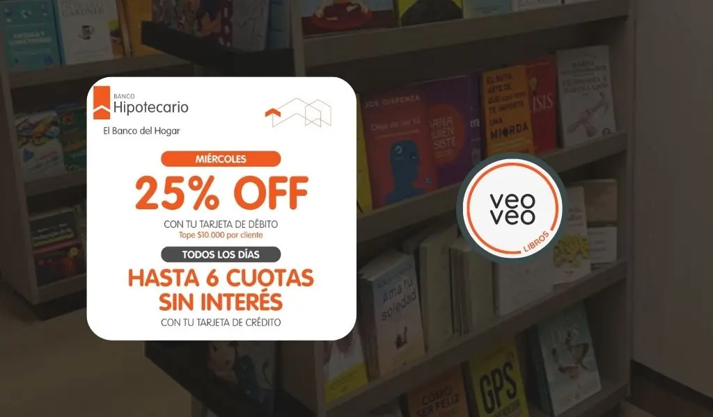 Home 10 25% de Descuento - 6 Cuotas sin interés - Banco Hipotecario - Veo Veo Libros - 1024x600