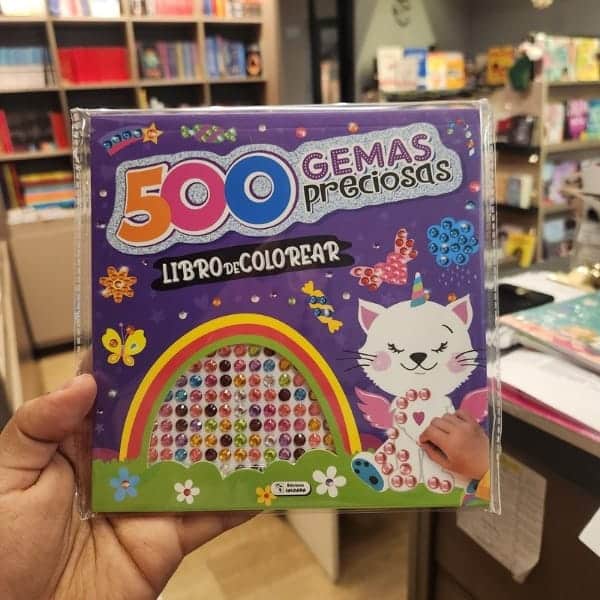 500 GEMAS PRECIOSAS LIBRO DE COLOREAR GATO